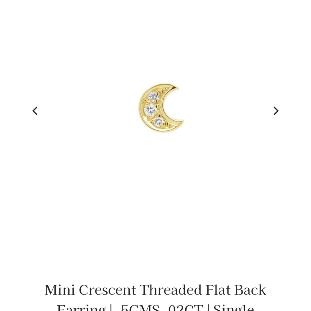 Gold Crescent Moon Earring